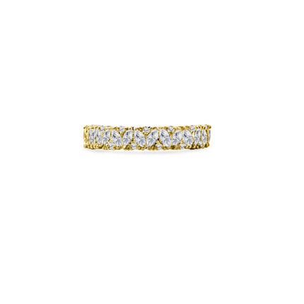 Lindsey Leigh Jewelry Alternating Marquise and Round Diamond Cluster Band 