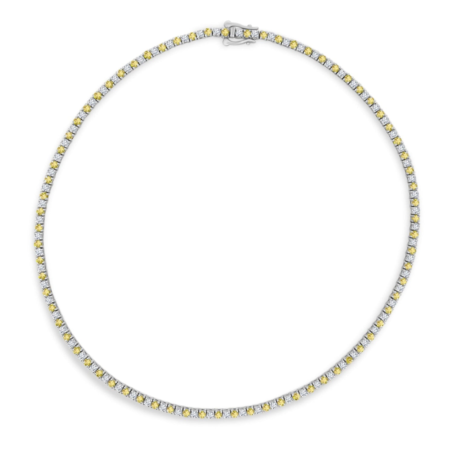 Yellow and White Lab Grown Diamond Tennis Necklace – Lindsey Leigh