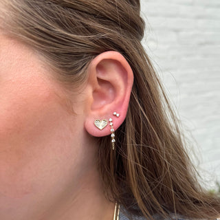 Beaded Border Heart Studs  Lindsey Leigh Jewelry.
