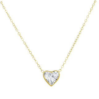 Bezel Diamond Heart Solitaire Necklace  Lindsey Leigh Jewelry.
