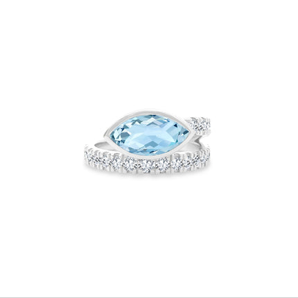 Lindsey Leigh Jewelry Blue Topaz & Diamond Wrap Ring