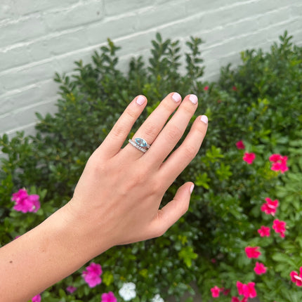 Lindsey Leigh Jewelry Blue Topaz & Diamond Wrap Ring Lifestyle 4