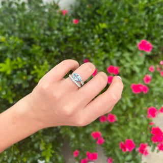 Lindsey Leigh Jewelry Blue Topaz & Diamond Wrap Ring Lifestyle 5
