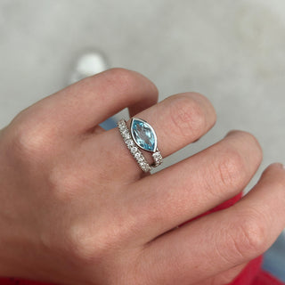 Lindsey Leigh Jewelry Blue Topaz & Diamond Wrap Ring Lifestyle 8
