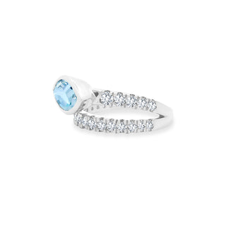 Lindsey Leigh Jewelry Blue Topaz & Diamond Wrap Ring Side
