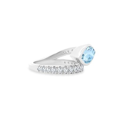 Lindsey Leigh Jewelry Blue Topaz & Diamond Wrap Ring Side 2