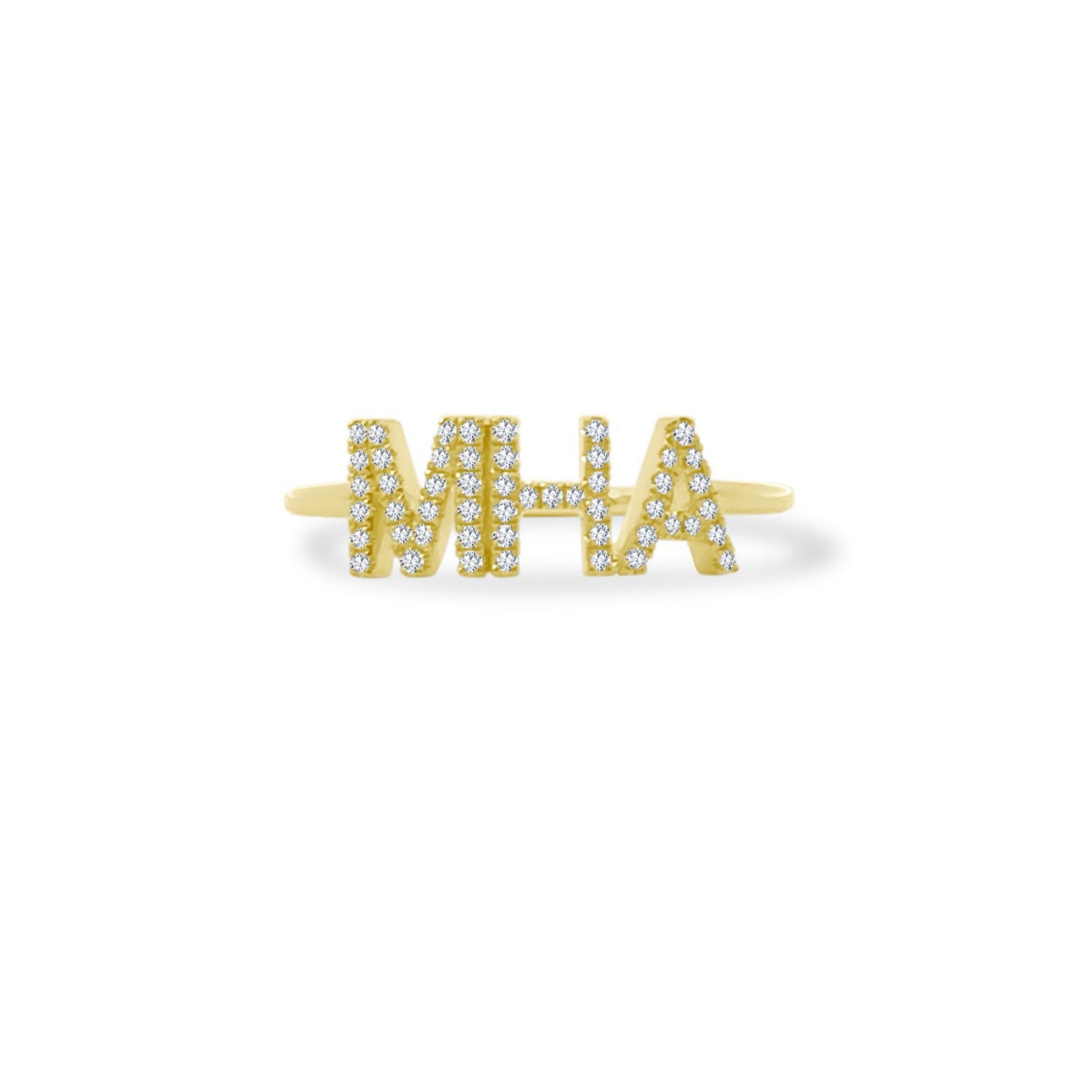 Diamond Personalized Name Ring – Lindsey Leigh Jewelry