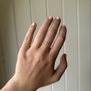 Lindsey Leigh Jewelry Diamond Personalized Name Ring  Lifestyle 2
