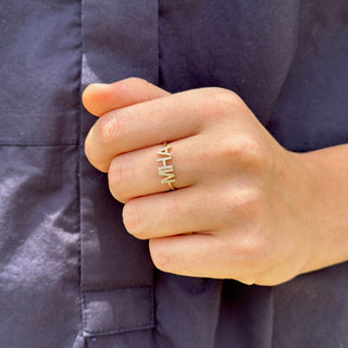 Lindsey Leigh Jewelry Diamond Personalized Name Ring  Lifestyle 3
