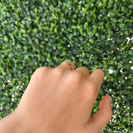 Lindsey_Leigh_Jewelry_Diamond_Ring_With_Emerald_and_Diamond_Halo Lifestyle 3