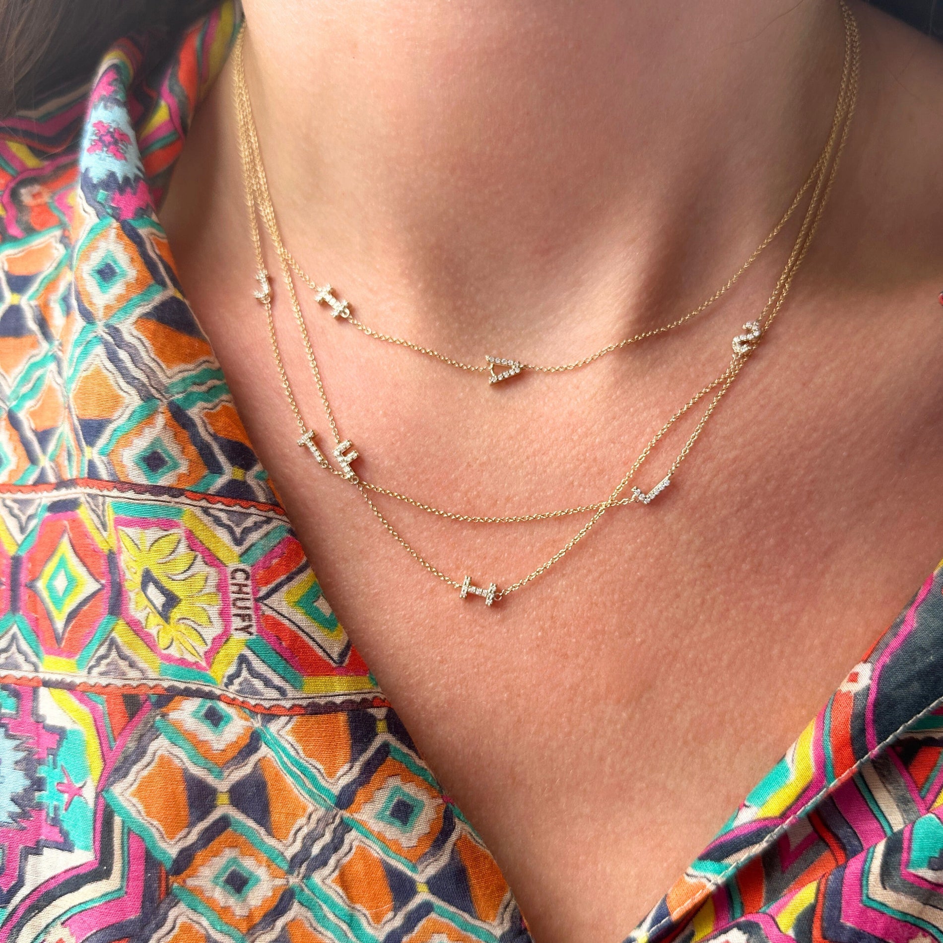 Double Sided Diamond Initial Necklace – Lindsey Leigh Jewelry