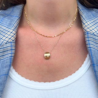 Elongated Curved Disc Necklace  Lindsey Leigh Jewelry.
