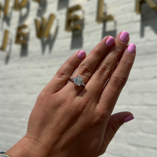 Emerald Cut with Trapezoid Cut Side Stones  Lindsey Leigh Jewelry.
