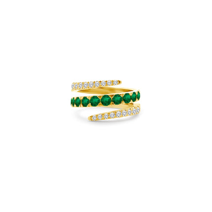 Lindsey Leigh Jewelry Emerald & Diamond Wrap Ring