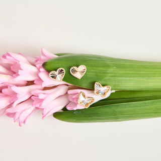 Beaded Border Heart Studs  Lindsey Leigh Jewelry.
