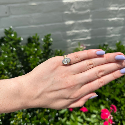 Half Bezel Oval Diamond On Brushed Band  Lindsey Leigh Jewelry.