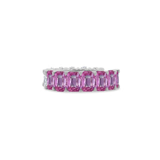 Half Emerald Cut Gemstone and Oval Cut Diamond Band  Lindsey Leigh Jewelry.

