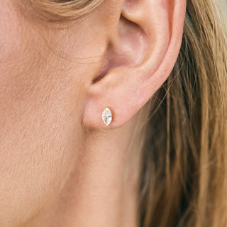 Lindsey Leigh Jewelry Invisible Marquise Diamond Studs Lifestyle 2
