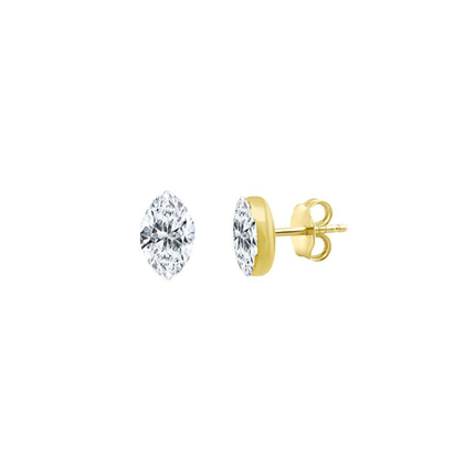 Lindsey Leigh Jewelry Invisible Marquise Diamond Studs