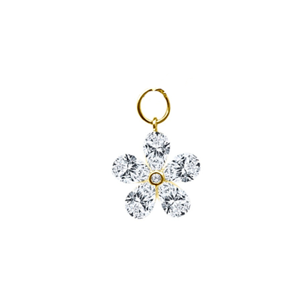 Lindsey Leigh Jewelry Invisible Pear Diamond Flower Charm