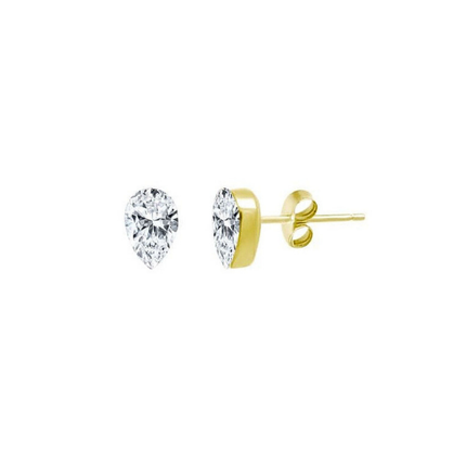 Lindsey Leigh Jewelry Invisible Pear Diamond Studs