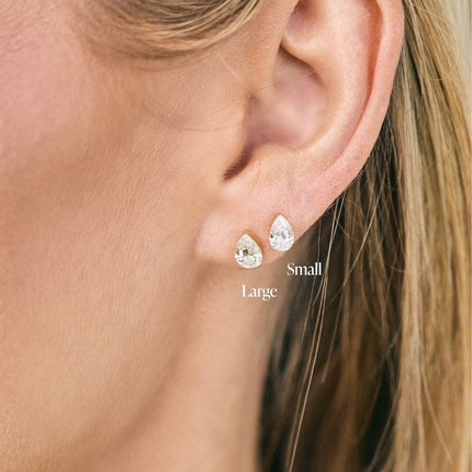Lindsey Leigh Jewelry Invisible Pear Diamond Studs