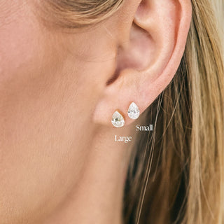 Lindsey Leigh Jewelry Invisible Pear Diamond Studs
