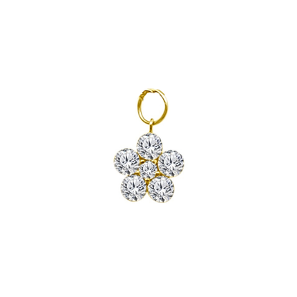 Lindsey Leigh Jewelry Invisible Round Diamond Flower Charm 