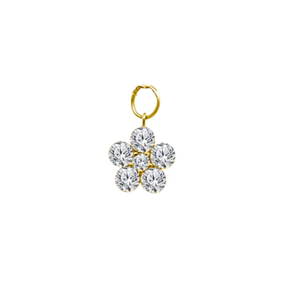 Lindsey Leigh Jewelry Invisible Round Diamond Flower Charm 
