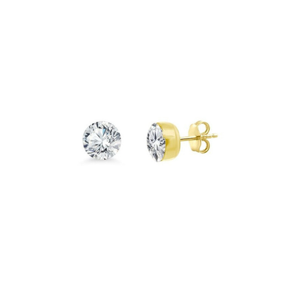 Lindsey Leigh Jewelry Invisible Round Diamond Studs