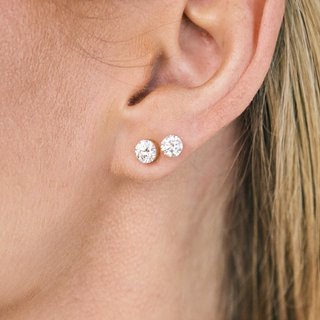 Lindsey Leigh Jewelry Invisible Round Diamond Studs
