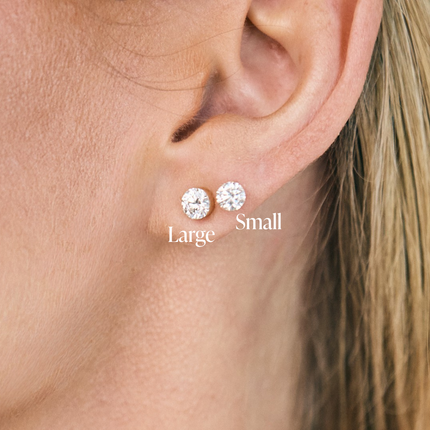 Lindsey Leigh Jewelry Invisible Round Diamond Studs
