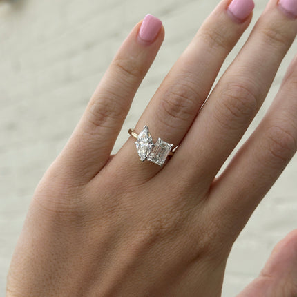 Lindsey Leigh Jewelry Marquise and Emerald Cut Toi Et Moi Lifestyle