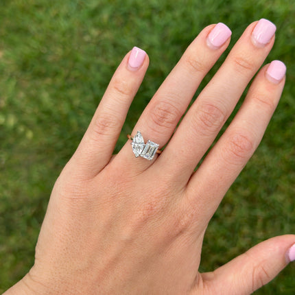 Lindsey Leigh Jewelry Marquise and Emerald Cut Toi Et Moi Lifestyle 2