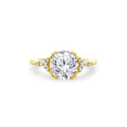 Lindsey Leigh Jewelry Old European Cut Center Stone With Petite Marquise Side Stones