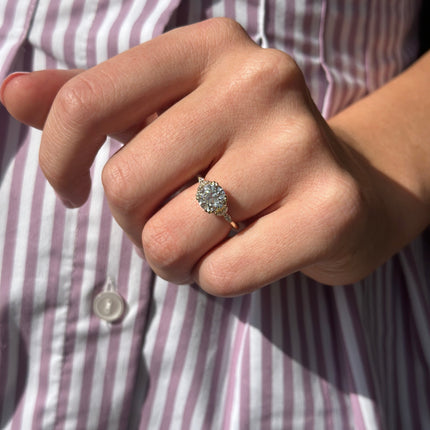 Lindsey Leigh Jewelry Old European Cut Center Stone With Petite Marquise Side Stones Lifestyle