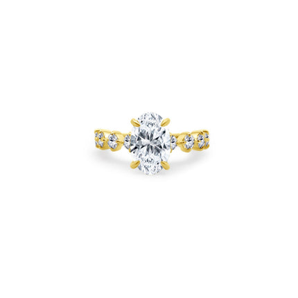 Lindsey Leigh Jewelry Oval Cut Solitaire on Round Diamond Band