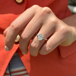 Lindsey Leigh Jewelry Oval Cut with Tapered Baguette Cut Side Stones
