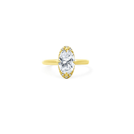 Lindsey Leigh Jewelry Oval Diamond With Inlay Diamond Metal Halo 