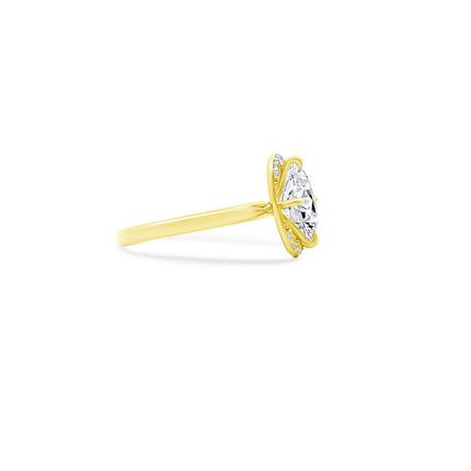 Lindsey Leigh Jewelry Oval Diamond With Inlay Diamond Metal Halo Side
