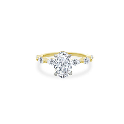 Oval With Marquise Diamonds in Band  Lindsey Leigh Jewelry.