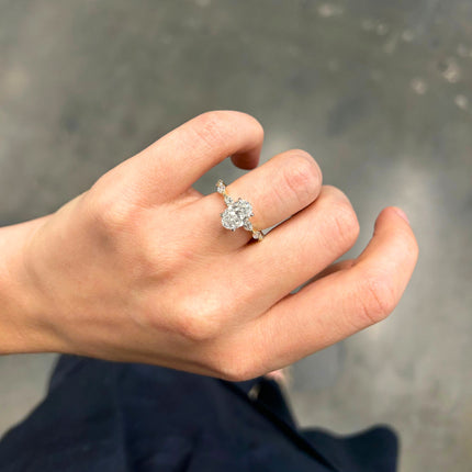 Oval With Marquise Diamonds in Band  Lindsey Leigh Jewelry.