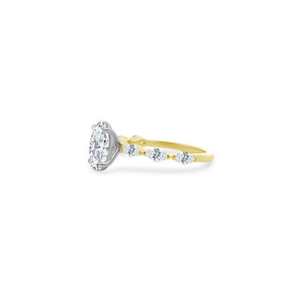 Oval With Marquise Diamonds in Band  Lindsey Leigh Jewelry.