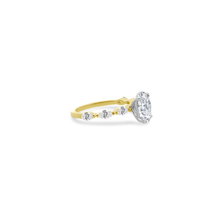 Oval With Marquise Diamonds in Band  Lindsey Leigh Jewelry.