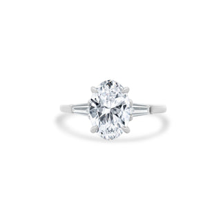 Lindsey Leigh Jewelry Oval With Tapered Baguette Side Stones
