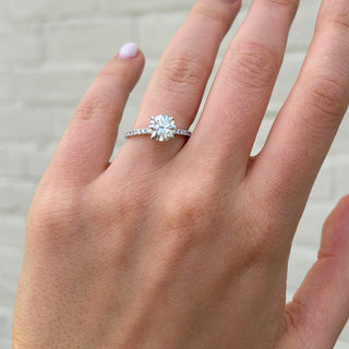Round Solitiare on Diamond Band  Lindsey Leigh Jewelry.
