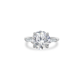 Round with Tapered Baguette Cut Side Stones  Lindsey Leigh Jewelry.
