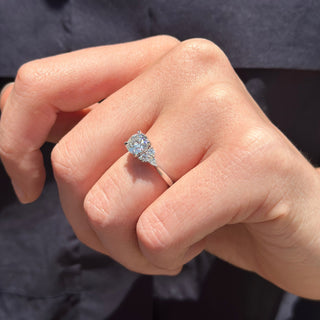 Round with Trio Side Stones  Lindsey Leigh Jewelry.
