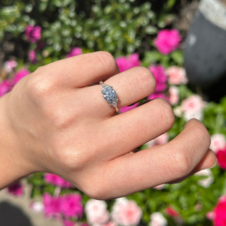 Round with Trio Side Stones  Lindsey Leigh Jewelry.
