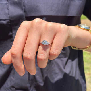 Round with Trio Side Stones  Lindsey Leigh Jewelry.
